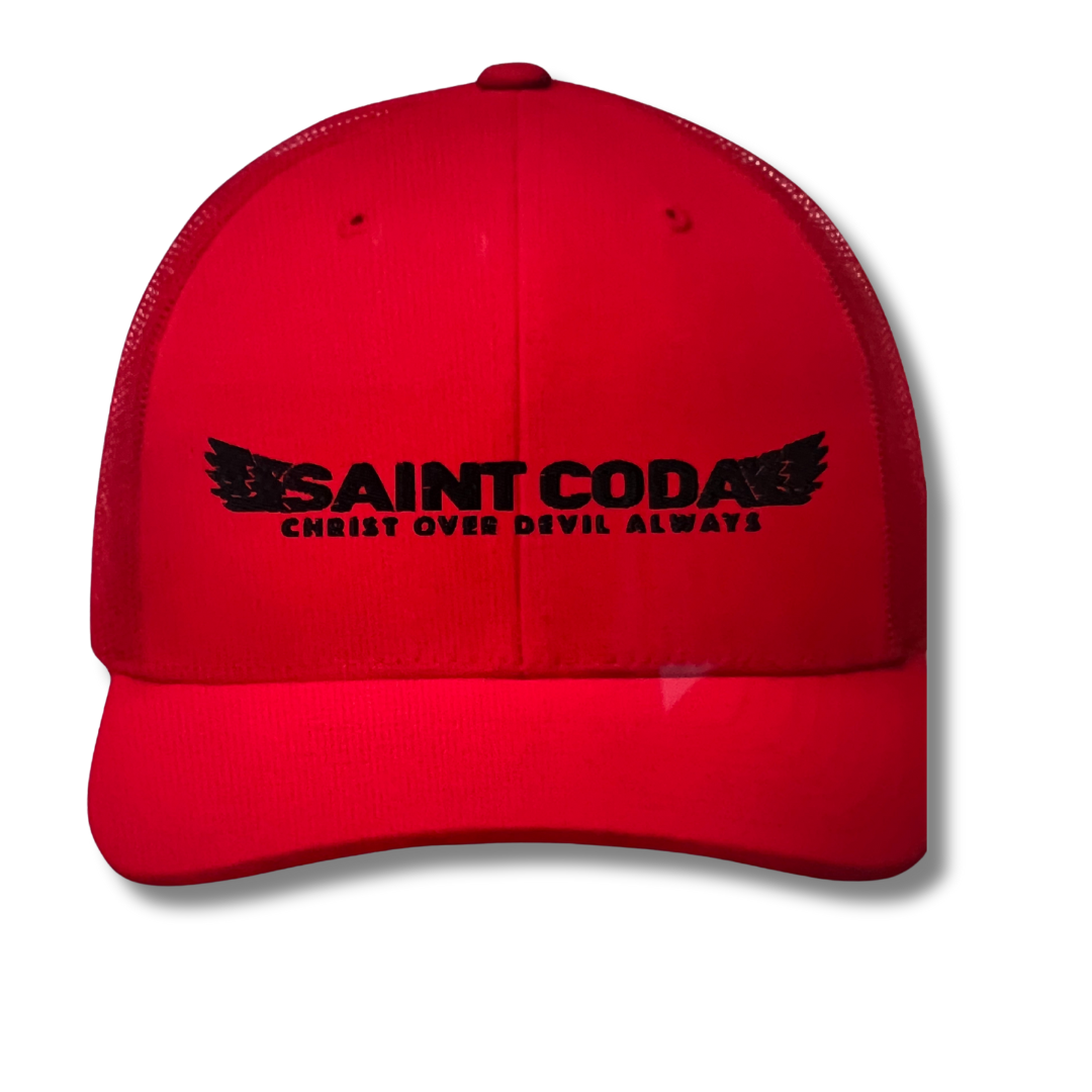 Saint CODA Trucker Hat – Christ Over Devil Always
