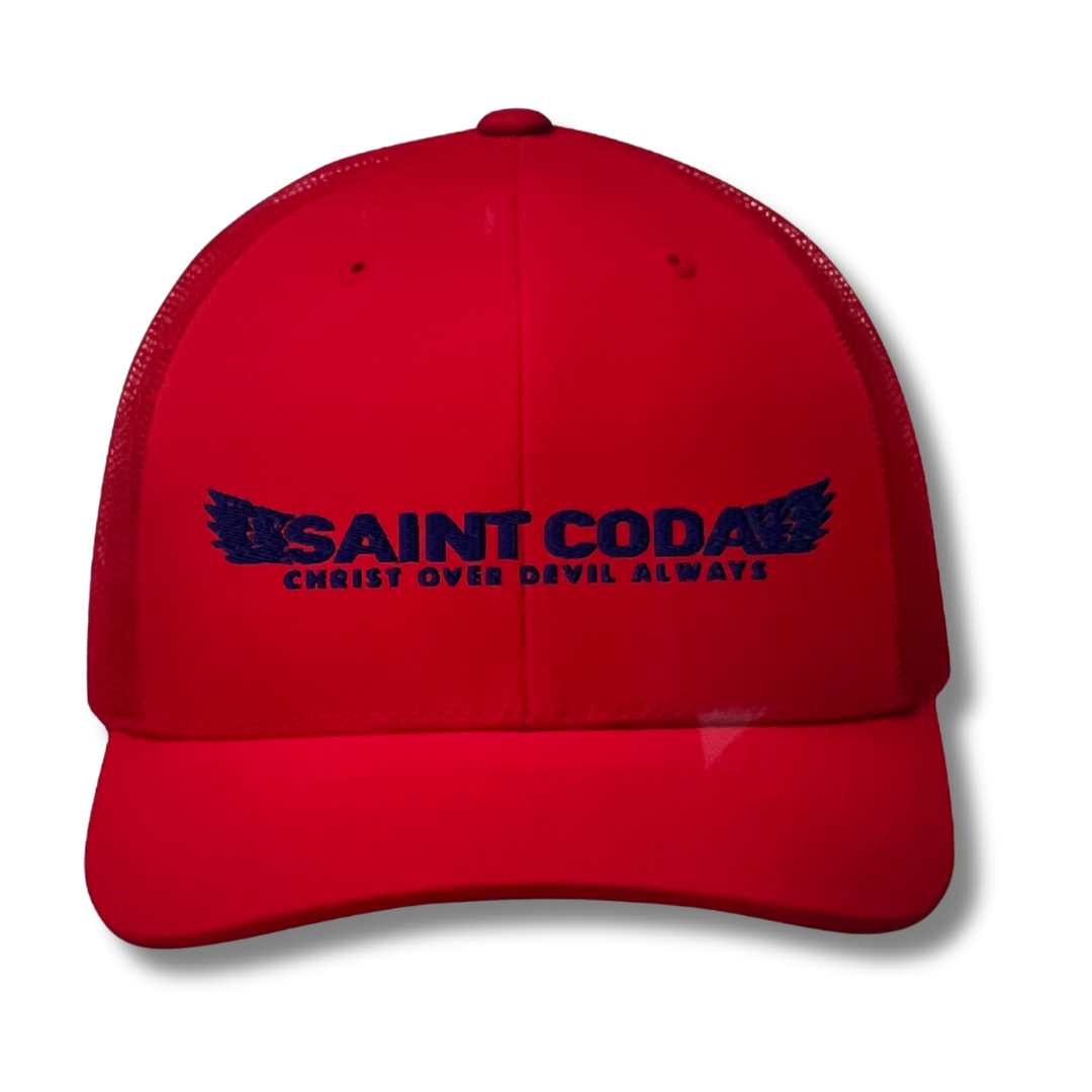 Saint CODA Trucker Hat – Christ Over Devil Always