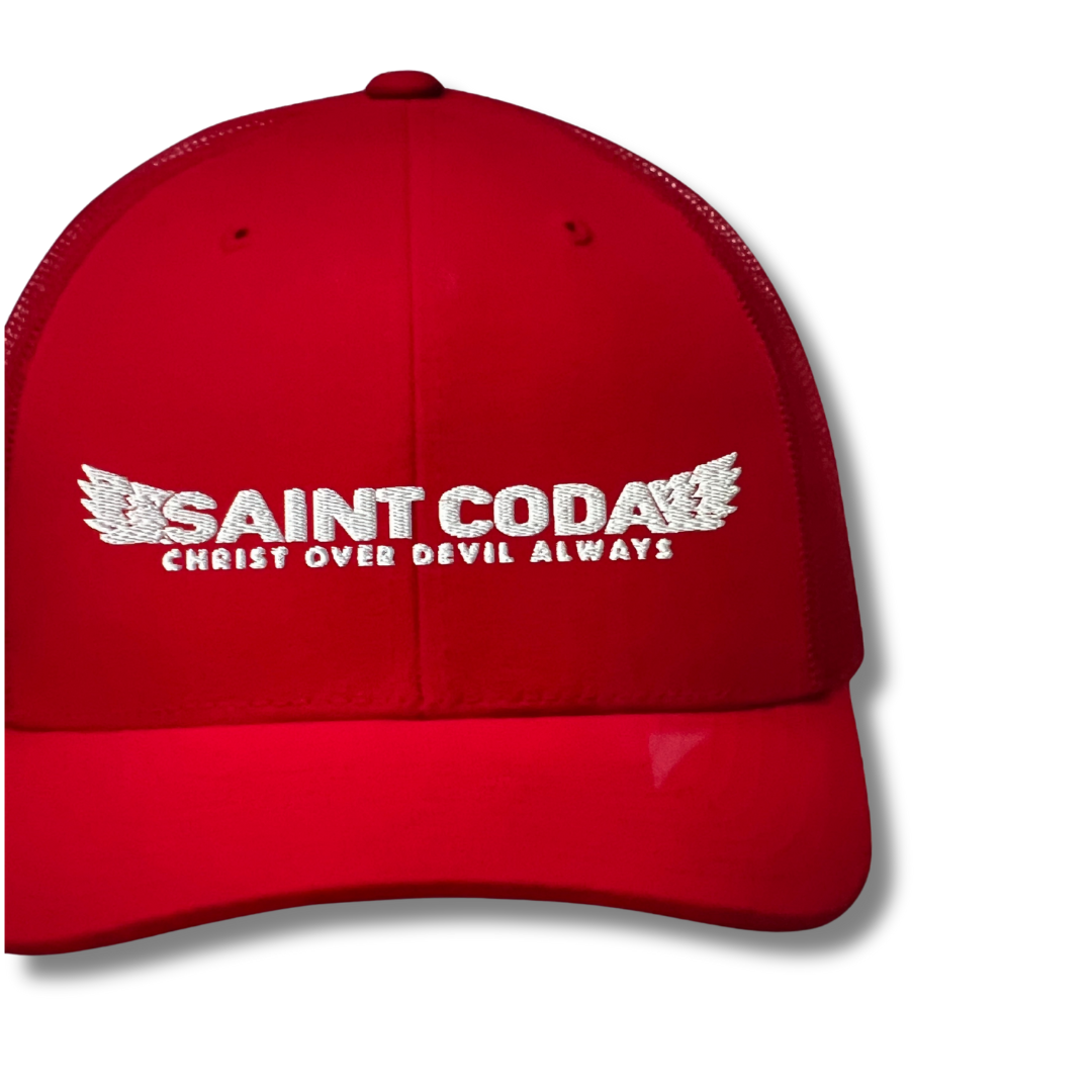 Saint CODA Trucker Hat – Christ Over Devil Always